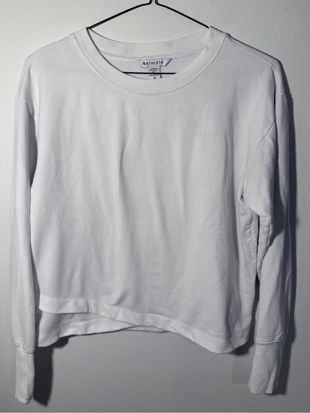 Athleta White Crewneck Pullover Sweatshirt